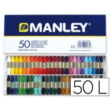 Lapices cera manley caja de 50 colores surtidos