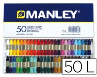 Lapices cera manley caja de 50 colores surtidos