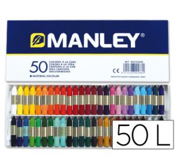 Lapices cera manley caja de 50 colores surtidos