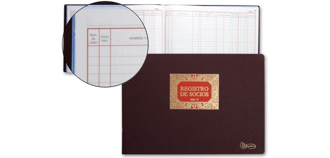 Libro miquelrius n.13 folio apaisado 100 hojas registro de socios