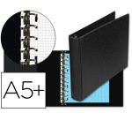 Carpeta multifin alfa 3002-g 11 anillas 39 mm plastico cuarto negro 155x215 mm