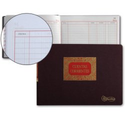 Libro miquelrius cuarto apaisado 100 hojas cuentas corrientes debe haber y saldo