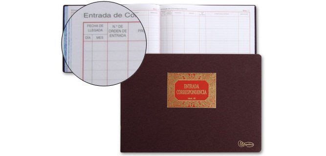 Libro miquelrius n.42 folio apaisado 100 hojas entrada de correspondencia