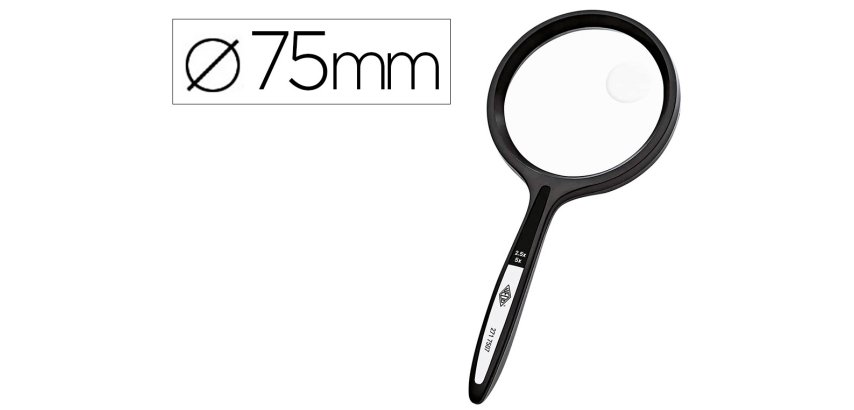 Lupa q-connect cristal bifocal 75 mm mango curvo