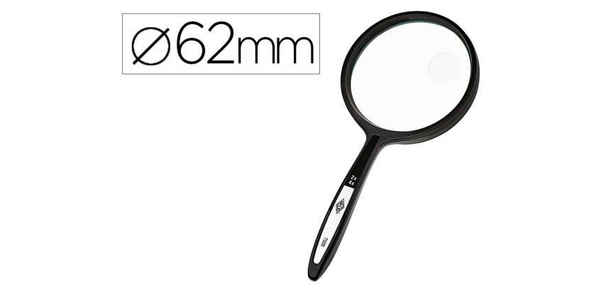 Lupa q-connect cristal bifocal 62 mm mango curvo