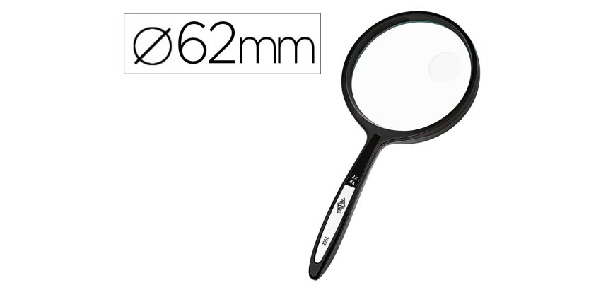 Lupa q-connect cristal bifocal 62 mm mango curvo