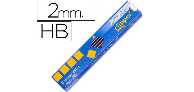 Minas maxim grafito 2 mm estuche de 12 minas