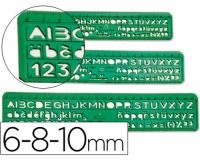 Normografo escolar domingo ferrer 6/8/10 mm plastico verde juego de 3 unidades