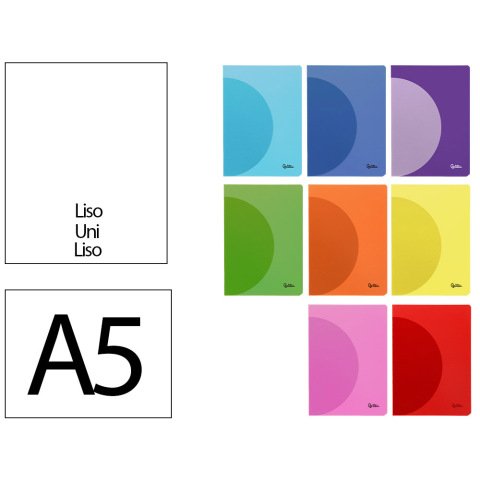 Libreta liderpapel 360 tapa de plastico a5 48 hojas 90gr lisa sin margen colores surtidos