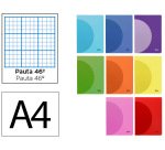 Libreta liderpapel 360 tapa de plastico a4 48 hojas 90gr rayado nº46 colores surtidos
