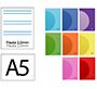 Libreta liderpapel 360 tapa de plastico a5 48 hojas 90gr pauta 5 2,5mm con margen colores surtidos