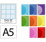 Libreta liderpapel 360 tapa de plastico a5 48 hojas 90gr rayado nº46 colores surtidos