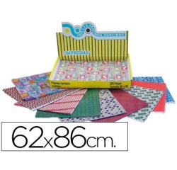 Papel de regalo impresma 62x86 cm caja de 200 hojas diseños surtidos gramaje 40g/m2