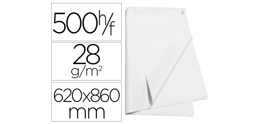 Papel manila blanco 62x86 cm paquete de 500 hojas