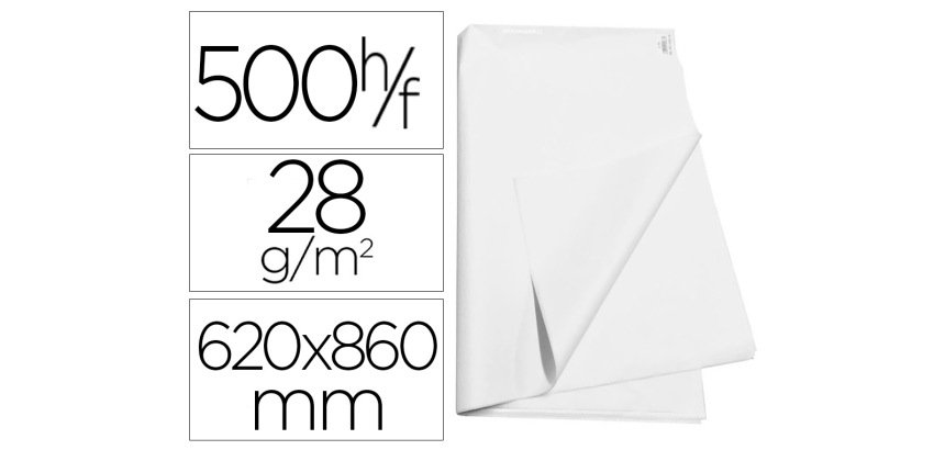 Papel manila blanco 62x86 cm paquete de 500 hojas