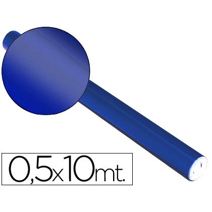Papel metalizado azul rollo continuo