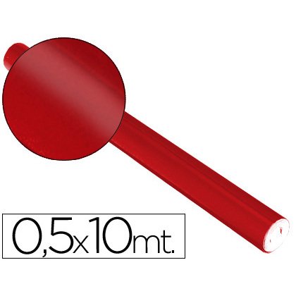 Papel metalizado rojo rollo continuo