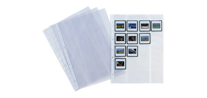 Funda pardo folio 4 taladros 200 mc lomo reforzado para 20 diapositivas