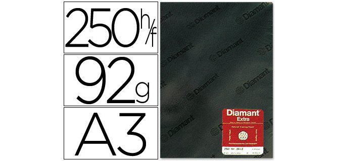 Papel vegetal diamant din a3 92 g hoja