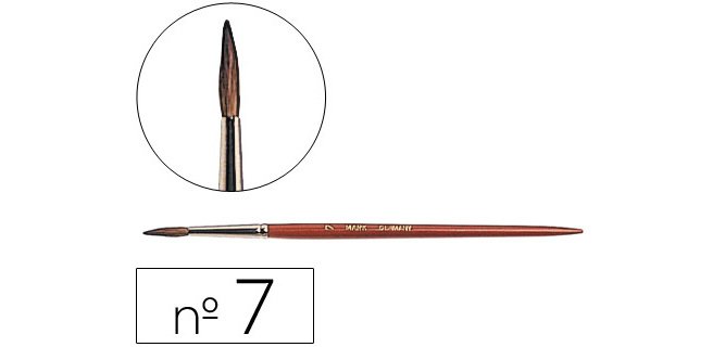 Pinceles acuarela liderpapel nº 7 virola cromada pelo engomado