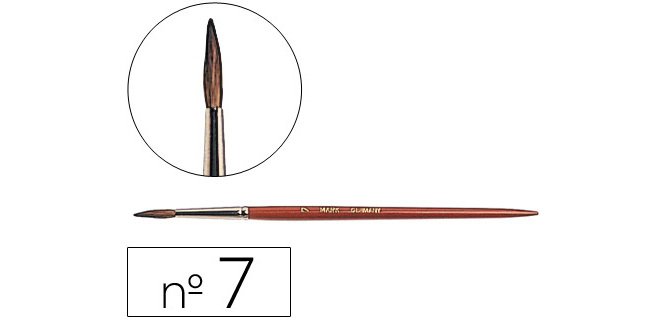 Pinceles acuarela liderpapel nº 7 virola cromada pelo engomado