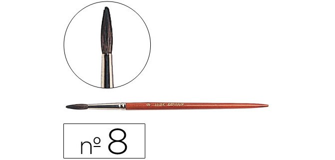 Pinceles acuarela liderpapel nº 8 virola cromada pelo engomado