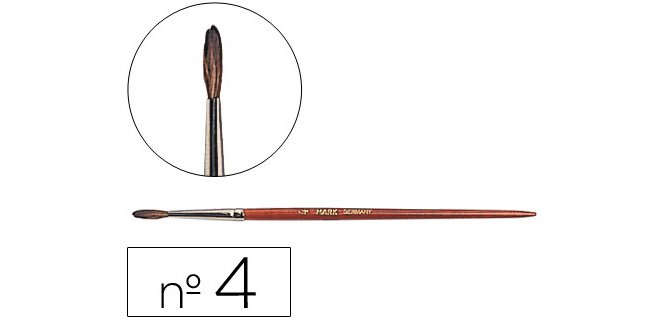 Pinceles acuarela liderpapel nº 4 virola cromada pelo engomado