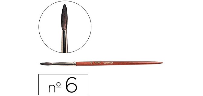 Pinceles acuarela liderpapel nº 6 virola cromada pelo engomado