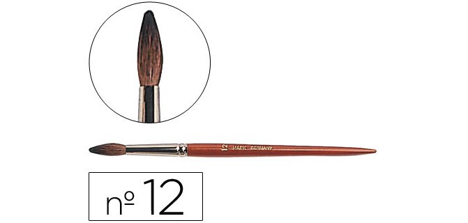 Pinceles acuarela liderpapel nº 12 virola cromada pelo engomado