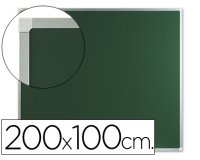 Pizarra verde q-connect mural marco de aluminio 200x100 cm sin repisa