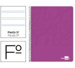 Cuaderno espiral liderpapel folio write tapa blanda 80h 60gr pauta 2,5 mm con margen color rosa