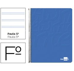 Cuaderno espiral liderpapel folio write tapa blanda 80h 60gr pauta 2,5 mm con margen color azul