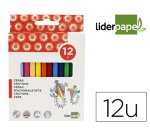 Lapices cera liderpapel caja de 12 unidades colores surtidos