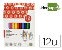 Lapices cera liderpapel caja de 12 unidades colores surtidos