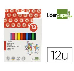 Lapices cera liderpapel caja de 12 unidades colores surtidos