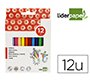 Lapices cera liderpapel caja de 12 unidades colores surtidos