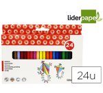 Lapices cera liderpapel caja de 24 unidades colores surtidos