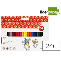 Lapices cera liderpapel caja de 24 unidades colores surtidos