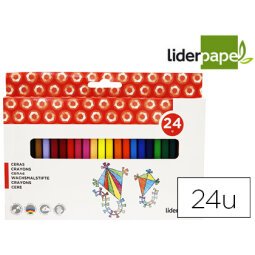 Lapices cera liderpapel caja de 24 unidades colores surtidos