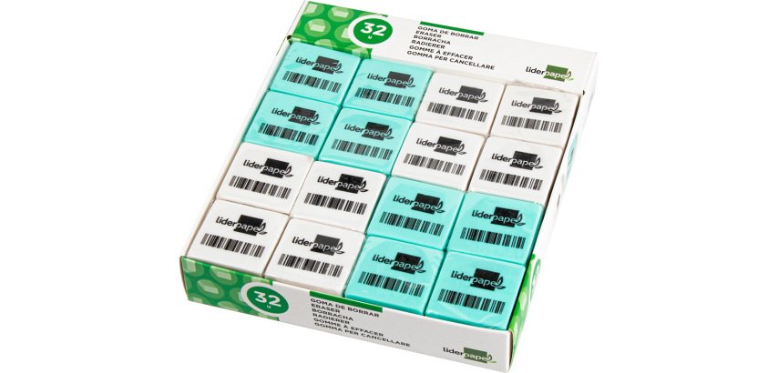 Goma de borrar liderpapel tipo miga de pan para lapiz cuadrada