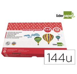 Lapices de colores liderpapel school pack de 144 unidades 12 colores x 12 unidades