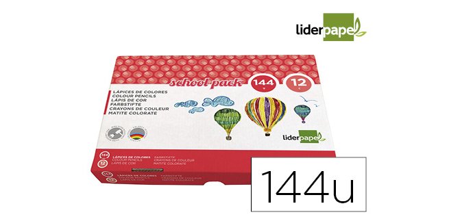 Lapices de colores liderpapel school pack de 144 unidades 12 colores x 12 unidades