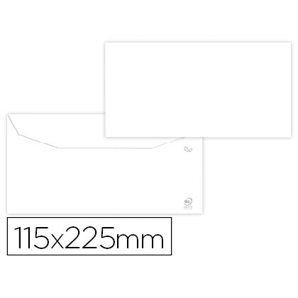 Sobre liderpapel blanco 115x225 mm solapa engomado papel offset 80 g caja de 500 unidades