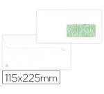 Sobre liderpapel blanco 115x225 mm ventana derecha solapa tira silicona reciclado 90 gr caja de 500 unidades