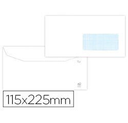 Sobre liderpapel blanco 115x225 mm ventana derecha trapezodial engomada papel offset 80gr caja de 500 unidades