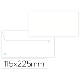 Sobre liderpapel blanco 115x225 mm solapa tira de silicona papel reciclado 90 gr caja de 500 unidades