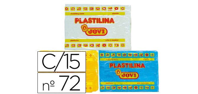 Plastilina Jovi 72 surtida -tamaño grande -caja de 15 unidades