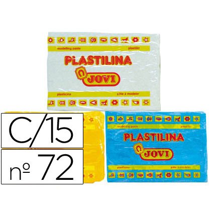 Plastilina Jovi 72 surtida -tamaño grande -caja de 15 unidades