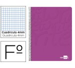 Cuaderno espiral liderpapel folio write tapa blanda 80h 60gr cuadro 4mm con margen color rosa