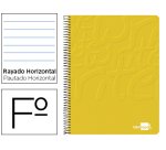 Cuaderno espiral liderpapel folio write tapa blanda 80h 60gr horizontal con margen color amarillo